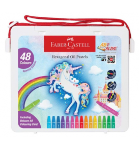 Bút Sáp Dầu Lục Giác, 48 Màu - Unicorn